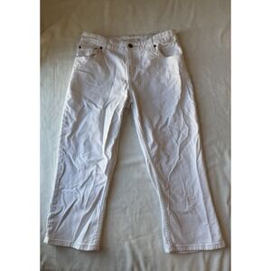 Levis Jeans Size 8 Womens Cotton White Stretch Pants Denim Ladies Mid Rise Capri